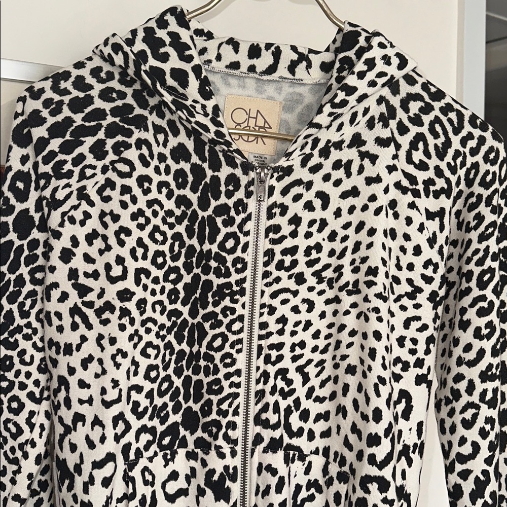 Leopard Print Chaser Zipper Hoodie
